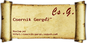Csernik Gergő névjegykártya